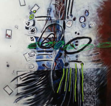 Картина под названием "MOUSTACHU" - Sylvie Cloutier, Подлинное произведение искусства, Акрил Установлен на Деревянная рама д…