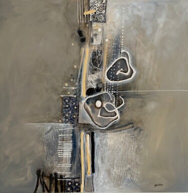 Pintura titulada "LA TEMPÉRATURE" por Sylvie Cloutier, Obra de arte original, Acrílico Montado en Bastidor de camilla de mad…