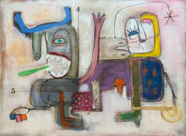 Peinture intitulée "TAUREAU" par Sylvie Colantonio, Œuvre d'art originale, Acrylique