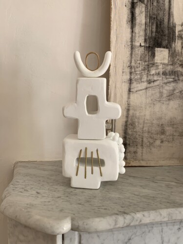 Sculpture intitulée "Taureau 5" par Sylvie Colantonio, Œuvre d'art originale, Argile
