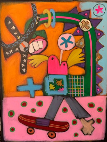 Картина под названием "toro ailé" - Sylvie Colantonio, Подлинное произведение искусства, Акрил