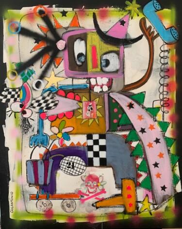 Pintura intitulada "Pas de titre" por Sylvie Colantonio, Obras de arte originais, Acrílico Montado em artwork_cat.