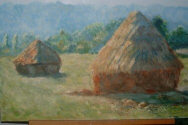 Painting titled "meules de Monet" by Sylvie Collard, Original Artwork