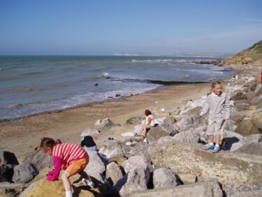 Photographie intitulée "pêche aux moules" par Sylvie Collard, Œuvre d'art originale