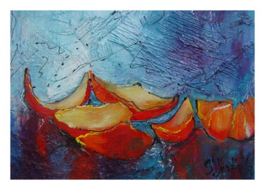Peinture intitulée "clementines" par Sylvie Delhors Penkalla, Œuvre d'art originale, Acrylique
