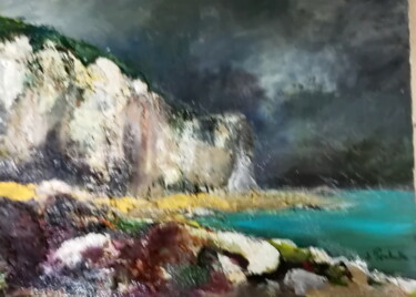 Painting titled "falaises.jpg" by Sylvie Delhors Penkalla, Original Artwork, Oil