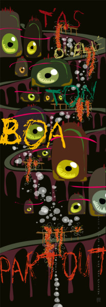 Digitale Kunst mit dem Titel "T'as oublié ton boa…" von Sylvie Dessert (Syl), Original-Kunstwerk, 2D digitale Arbeit