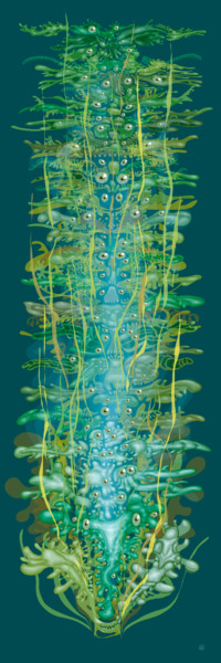 Arts numériques intitulée "De vert et d'eau" par Sylvie Dessert (Syl), Œuvre d'art originale, Travail numérique 2D