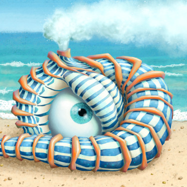 Arts numériques intitulée "Bonnet de mer" par Sylvie Dessert (Syl), Œuvre d'art originale, Peinture numérique