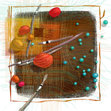 Digitale Kunst mit dem Titel "Ma puce, mon araign…" von Sylvie Dessert (Syl), Original-Kunstwerk, Digitale Malerei