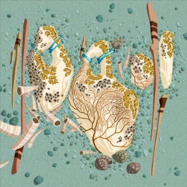 Girandoles brodeuses Digitale Künste mit dem Titel "Girandoles brodeuses" von Sylvie Dessert (Syl), Original-Kunstwerk, Digitale Malerei