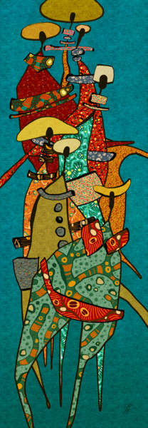 Chemin faisant Digitale Künste mit dem Titel "Chemin faisant" von Sylvie Dessert (Syl), Original-Kunstwerk, Digitale Malerei