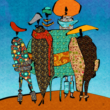 Cénacle Digitale Künste mit dem Titel "Cénacle" von Sylvie Dessert (Syl), Original-Kunstwerk, Digitale Malerei