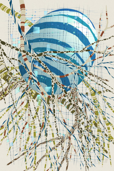 Digitale Kunst mit dem Titel "Perché l'azur" von Sylvie Dessert (Syl), Original-Kunstwerk, Digitale Malerei