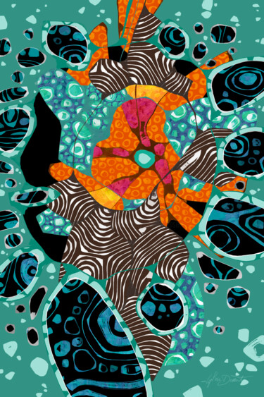 Arts numériques intitulée "Tite fleur cassée" par Sylvie Dessert (Syl), Œuvre d'art originale, Peinture numérique