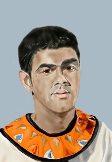 Djamel Debbouze portrait Drawing titled "Djamel Debbouze por…" by Sylvie Dotta, Original Art, Pencil