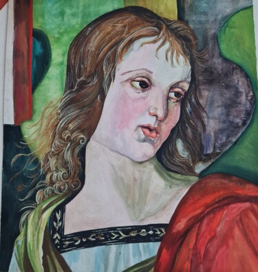 Pittura intitolato "Angel" da Sylvie Etienne, Opera d'arte originale, Gouache