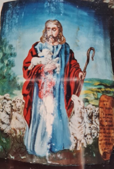 Painting titled "" Jésus avec ses br…" by Sylvie Etienne, Original Artwork, Oil