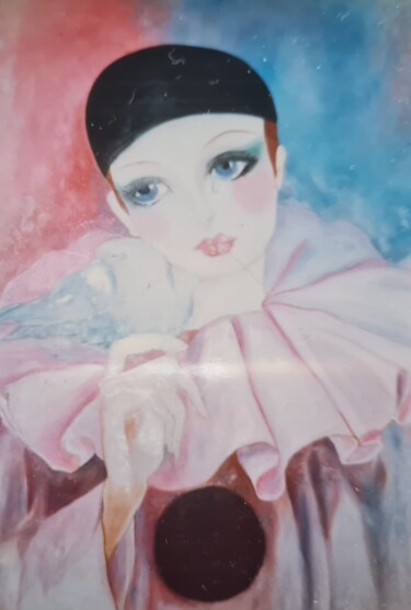 Painting titled "" Le pierrot"" by Sylvie Etienne, Original Artwork, Oil