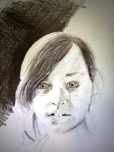 Dessin intitulée "Portrait" par Sylvie Finkel, Œuvre d'art originale, Crayon