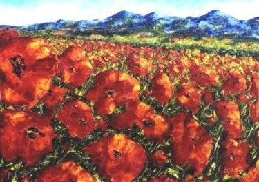 Painting titled "Joyeux ! les coquel…" by Sylvie Gagnon, Original Artwork, Oil