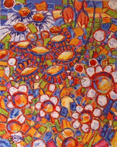 Painting titled "TOMBOLA !" by Sylvie Gagnon, Original Artwork, Oil