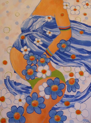Peinture intitulée "Estas bien bambino" par Sylvie Gagnon, Œuvre d'art originale, Huile