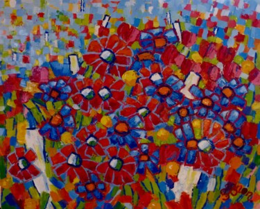 Painting titled "Best of July 2015" by Sylvie Gagnon, Original Artwork, Oil