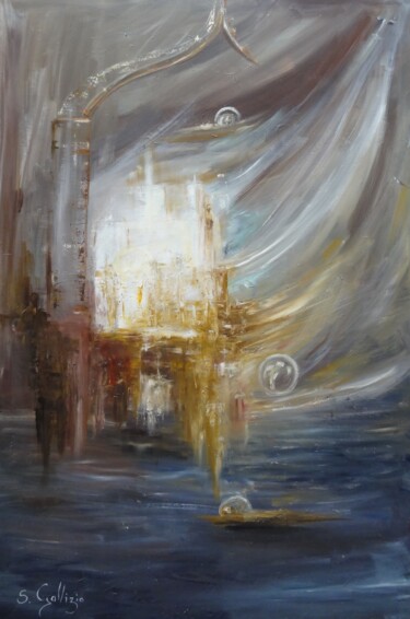 Painting titled "La bibliothèque uni…" by Sylvie Gallizio, Original Artwork, Oil