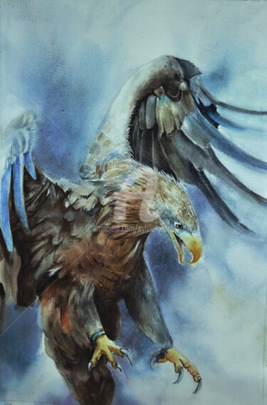 Peinture intitulée "Envie de liberté" par Sylvie Griselle, Œuvre d'art originale, Aquarelle