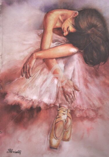 Peinture intitulée "avant la danse" par Sylvie Griselle, Œuvre d'art originale, Aquarelle