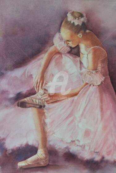 Painting titled "Danseuse" by Sylvie Griselle, Original Artwork, Watercolor