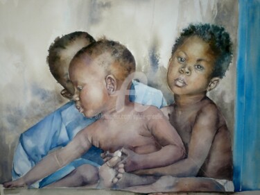 Painting titled "trois-freres.jpg" by Sylvie Griselle, Original Artwork