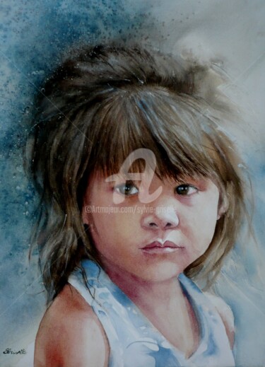 Peinture intitulée "petite Birmane" par Sylvie Griselle, Œuvre d'art originale