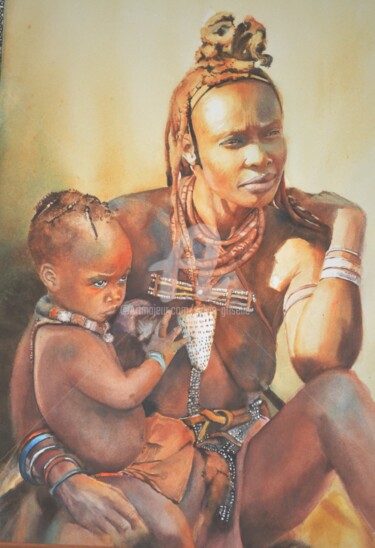 Peinture intitulée "Mère et enfant dsc-…" par Sylvie Griselle, Œuvre d'art originale