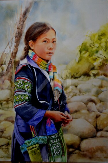 "Culture Hmong…" başlıklı Tablo Sylvie Griselle tarafından, Orijinal sanat