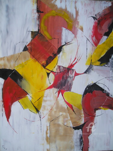 Pintura titulada "Patineur" por Sylvie Guyomar (Sylvie G), Obra de arte original, Oleo Montado en Bastidor de camilla de mad…