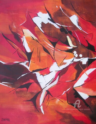 Картина под названием "Redlook" - Sylvie Guyomar (Sylvie G), Подлинное произведение искусства, Акрил