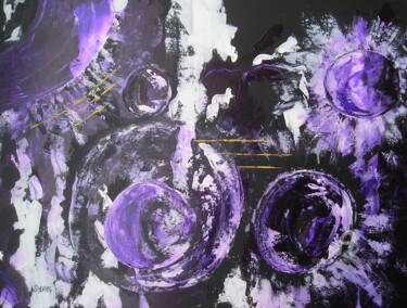 제목이 "galaxie"인 미술작품 Sylvie Guyomar (Sylvie G)로, 원작, 아크릴 나무 들것 프레임에 장착됨