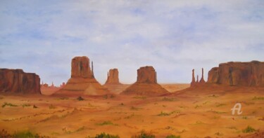 Pintura titulada "monument-valley-ari…" por Sylvie Guyomar (Sylvie G), Obra de arte original, Oleo Montado en Bastidor de ca…