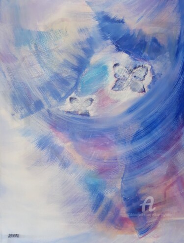 Painting titled "BLUE TIME" by Sylvie Guyomar (Sylvie G), Original Artwork, Acrylic