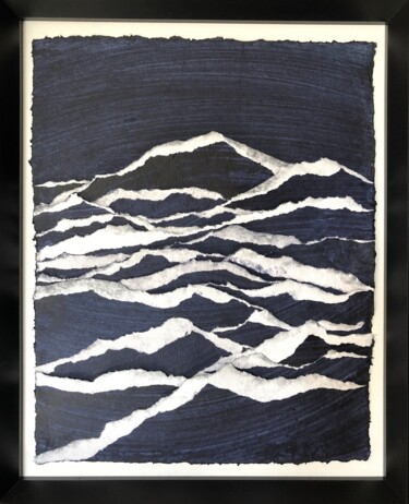 Collagen mit dem Titel "Desert Signe XXXX (…" von Sylvie Guyomard, Original-Kunstwerk, Papier Auf Holzplatte montiert