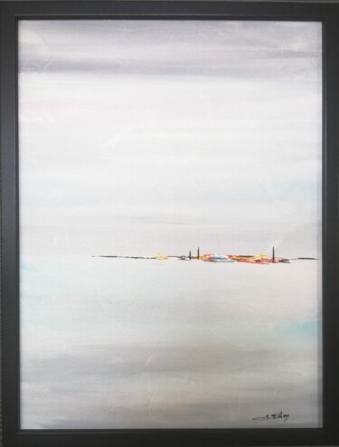 Painting titled "Horizon 1" by Sylvie Hillion, Original Artwork, Acrylic