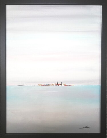 Peinture intitulée "Horizon 2" par Sylvie Hillion, Œuvre d'art originale, Acrylique