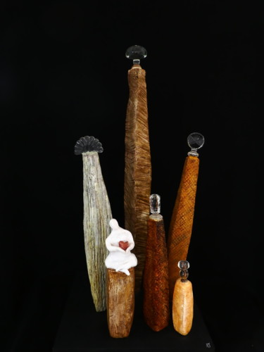 Sculpture intitulée "Réverie en Forêt" par Sylvie Jabot, Œuvre d'art originale, Terre cuite