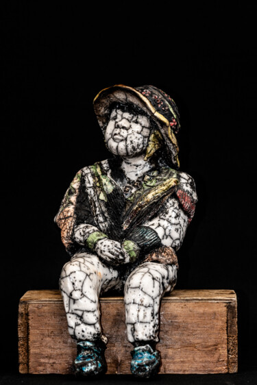 Скульптура под названием "Enfant péruvien" - Sylvie Janssen, Подлинное произведение искусства, Терракота