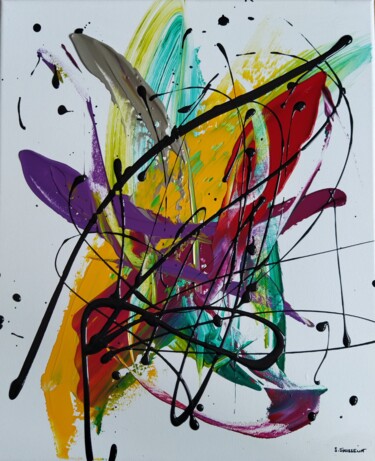 Картина под названием "Liberté" - Sylvie Jousselin, Подлинное произведение искусства, Акрил Установлен на Деревянная рама дл…