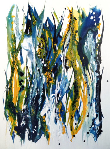 Peinture intitulée "Limbes abyssales" par Sylvie Jousselin, Œuvre d'art originale, Acrylique Monté sur Châssis en bois