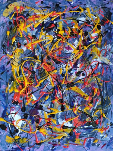 Painting titled "Le Chaos" by Sylvie Jousselin, Original Artwork, Acrylic Mounted on Wood Stretcher frame