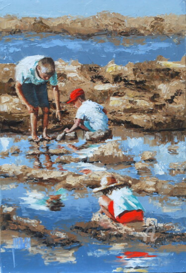 Картина под названием "A marée basse" - Sylvie Julkowski-Egard, Подлинное произведение искусства, Акрил Установлен на Деревя…